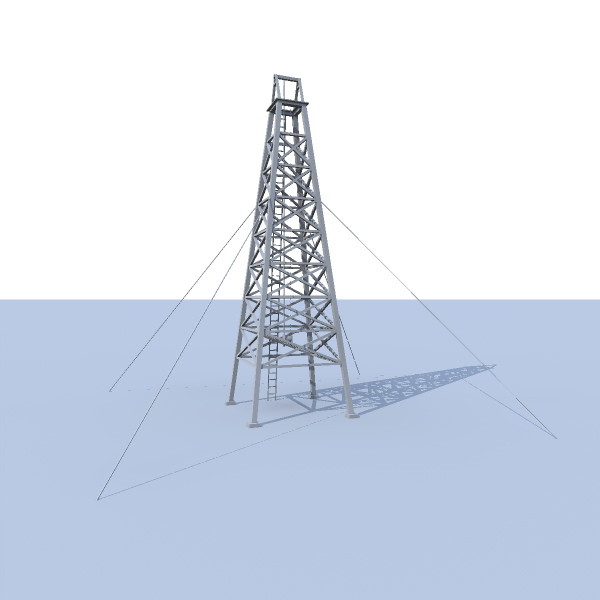 tower oil 3d model - oil tower 2 by merllin